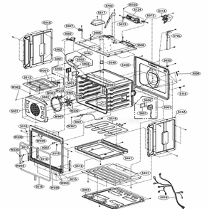 Lower Cavity Parts Diagram and Parts List for LSWD300BD AB6LSTD LG Range