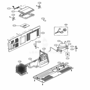 Machine Compartment Diagram and Parts List for LSXS26366D ASBCNA7 LG Refrigerator