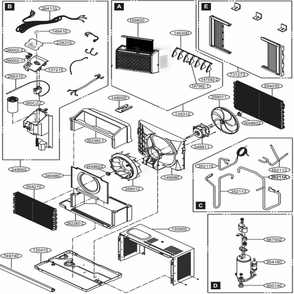 Main Diagram and Parts List for LW5016Y7 ASWAHDP LG Air Conditioner