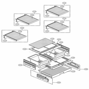 Refrigerator Parts Diagram and Parts List for 71603 ASTCSE5 LG Refrigerator