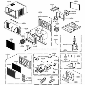 Main Diagram and Parts List for LW2416HR ASWAUSH LG Air Conditioner