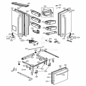 Door Parts Diagram and Parts List for 74029 AWBCSE2 LG Refrigerator