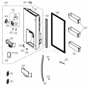 Door Parts 1 Diagram and Parts List for LRMDC2306S ASTCNA0 LG Refrigerator