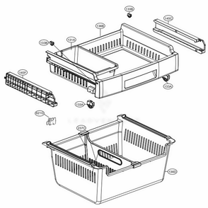 Freezer Parts Diagram and Parts List for LFDS22520S ASTCNA4 LG Refrigerator