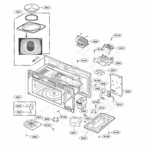 Interior Parts 1 Diagram and Parts List for 80804 AB6ESEA LG Microwave