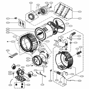 Drum And Tub Assembly Diagram and Parts List for WM5000HWA ABWEEUS LG Washer