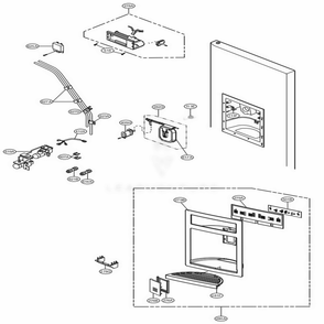 Ice And Water Part Diagram and Parts List for 58829 AWBCSER LG Refrigerator