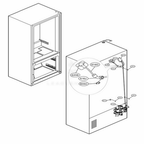 Valve And Water Tube Parts Diagram and Parts List for UPFXC2466S ASTCNA0 LG Refrigerator