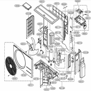 Outdoor Unit Diagram and Parts List for LAU120HSV2 AMRBEUS LG Air Conditioner