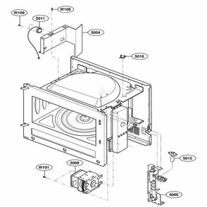 Oven Interior Parts Diagram and Parts List for 62365 ASLESEA LG Range