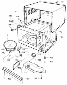 Cabinet Diagram and Parts List for 7218902190  Kenmore Microwave