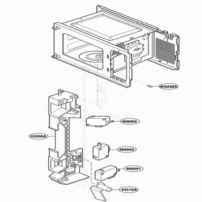 Latch Board Parts Diagram and Parts List for NNS432BL KBKEMAT LG Range