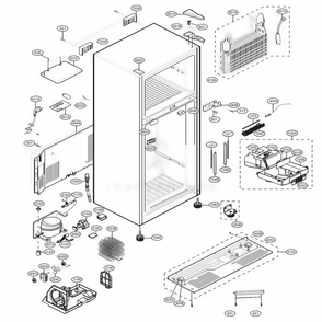 Case Parts Diagram and Parts List for LTCS20220S ASTCNA0 LG Refrigerator