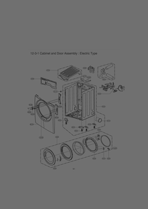 Cabinet And Door Assembly Diagram and Parts List for RV13A2AS ABWESEU LG Dryer