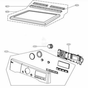Control Panel And Plate Assembly Diagram and Parts List for DLEX4370W ABWEEUS LG Dryer