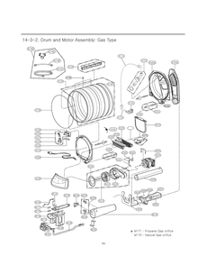 Drum And Motor Assembly Diagram and Parts List for 71462 ABWESEU LG Refrigerator