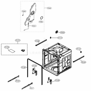 Tub Assembly Diagram and Parts List for LDP6797BD ABDEEUS LG Dishwasher