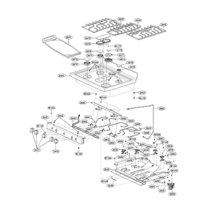 Cooktop Diagram and Parts List for LRG3097ST 00 LG Range