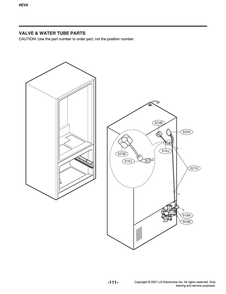 Valve And Water Tube Parts Diagram and Parts List for GR-X28ANKXM ASBCNA4 LG Refrigerator