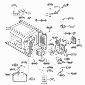 Interior Parts 2 Diagram and Parts List for JE1460WF002 CWHEGEU LG Range