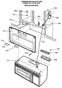 Installation Diagram and Parts List for 7218915081  Kenmore Microwave