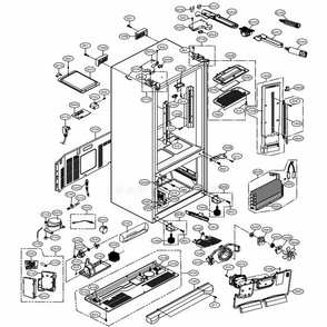 Case Parts Diagram and Parts List for LFX21976ST ASTCNA1 LG Refrigerator