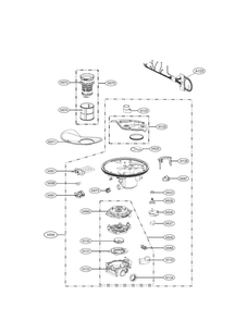 Sump Assembly Parts Diagram and Parts List for LDF7774BD 00 LG Dishwasher