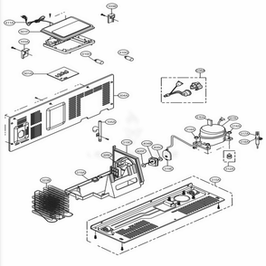 Machine Compartment Diagram and Parts List for LSXS26326W ASWCNA1 LG Refrigerator