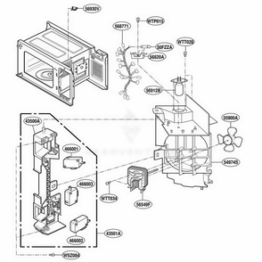 Suction Guide Parts Diagram and Parts List for KM36SW MWEWCF LG Range