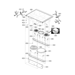 Cooktop Diagram and Parts List for LSE3092ST 00 LG Range