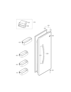 Refrigerator Door Parts Diagram and Parts List for LSC23924ST 00 LG Refrigerator