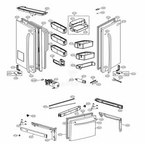 Part Location Diagram of ADC73448209 LG DOOR ASSEMBLY,FREEZER