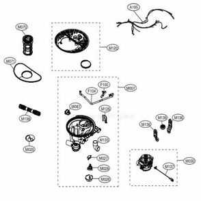 Sump Assembly Diagram and Parts List for LDT7808SS ASSESNA LG Dishwasher