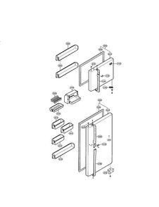 Door And Shelving Diagram and Parts List for LRTPC1831BS  LG Refrigerator