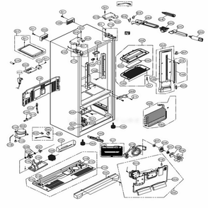 Case Parts Diagram and Parts List for 70333 ASTCSE0 LG Refrigerator