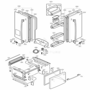 Door Parts Diagram and Parts List for 77564 ABICSER LG Refrigerator