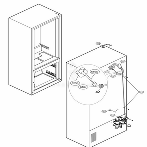 Valve And Water Tube Parts Diagram and Parts List for LFX28968SB AWBCNA2 LG Refrigerator