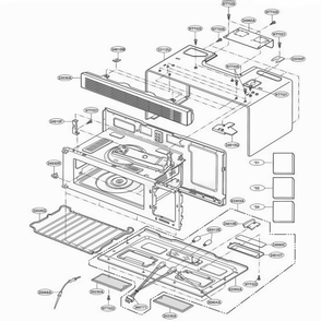 Oven Cavity Parts Diagram and Parts List for MV1340T WHEGSC LG Wall Oven