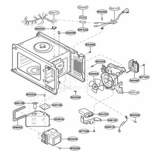 Interior Parts Diagram and Parts List for KCMS185JBL BKEKAD LG Wall Oven