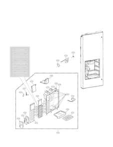 Dispenser Parts Diagram and Parts List for LFX21971ST 01 LG Refrigerator