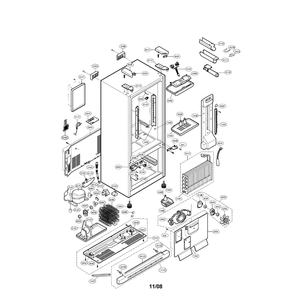 Case Diagram and Parts List for LFD22860TT 00 LG Refrigerator