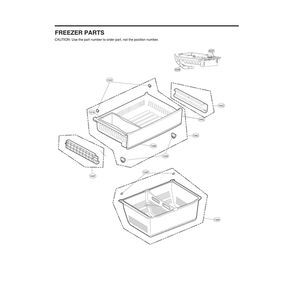 Freezer Parts Diagram and Parts List for LRFWS2906S ASTCNA0 LG Refrigerator