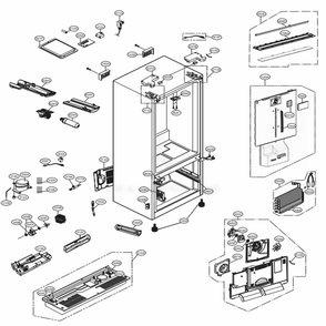 Case Parts Diagram and Parts List for 73102 ASWCSE2 LG Refrigerator