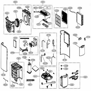 Indoor Unit Diagram and Parts List for UD551GKG3 ABKEUS LG Dehumidifier