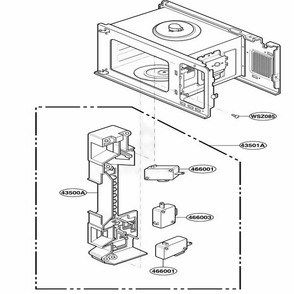 Latch Board Parts Diagram and Parts List for KCMS185JSS CSBEKAD LG Wall Oven
