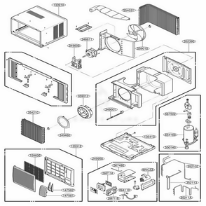 Main Diagram and Parts List for M1003R AWYAUSG LG Air Conditioner