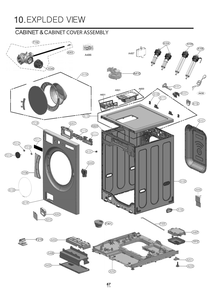Cabinet And Cabinet Cover Assembly Diagram and Parts List for WM6998HVA ASSEEUS LG Washer
