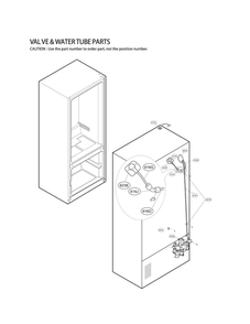 Valve And Water Tube Parts Diagram and Parts List for LFX25974SW 03 LG Refrigerator