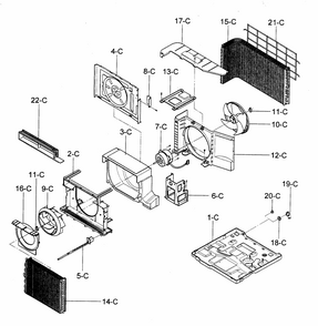 Air Handling/cycle Parts Diagram and Parts List for 58075151500  Kenmore Air Conditioner