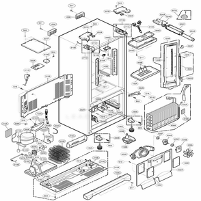 Case Parts Diagram and Parts List for 78713 AST2SER LG Refrigerator